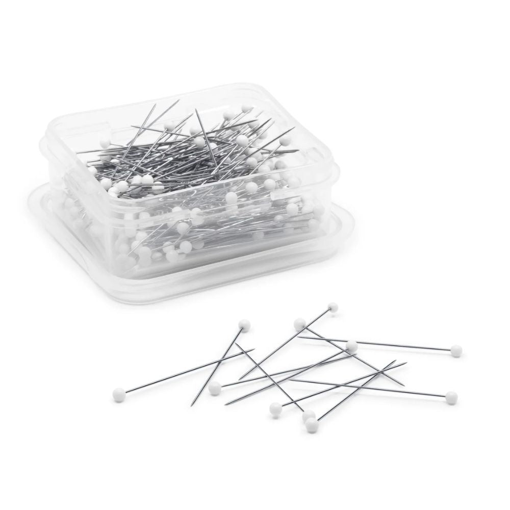 Extra Fine Glass Head Pins, White (250) - Dritz