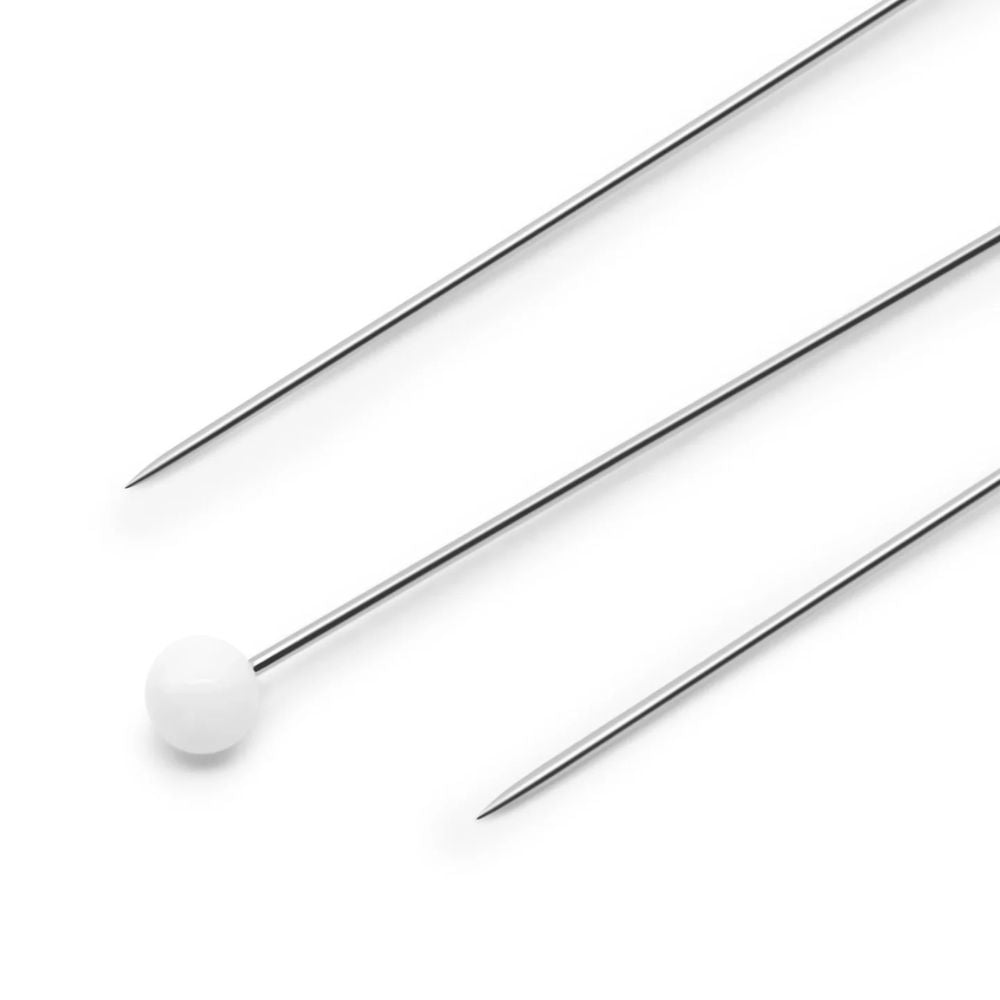 Extra Fine Glass Head Pins, White (250) - Dritz