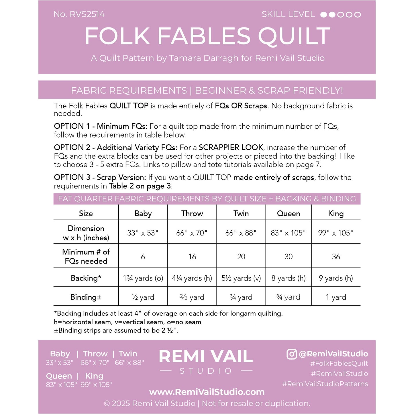 Folk Fables Quilt Pattern - PDF
