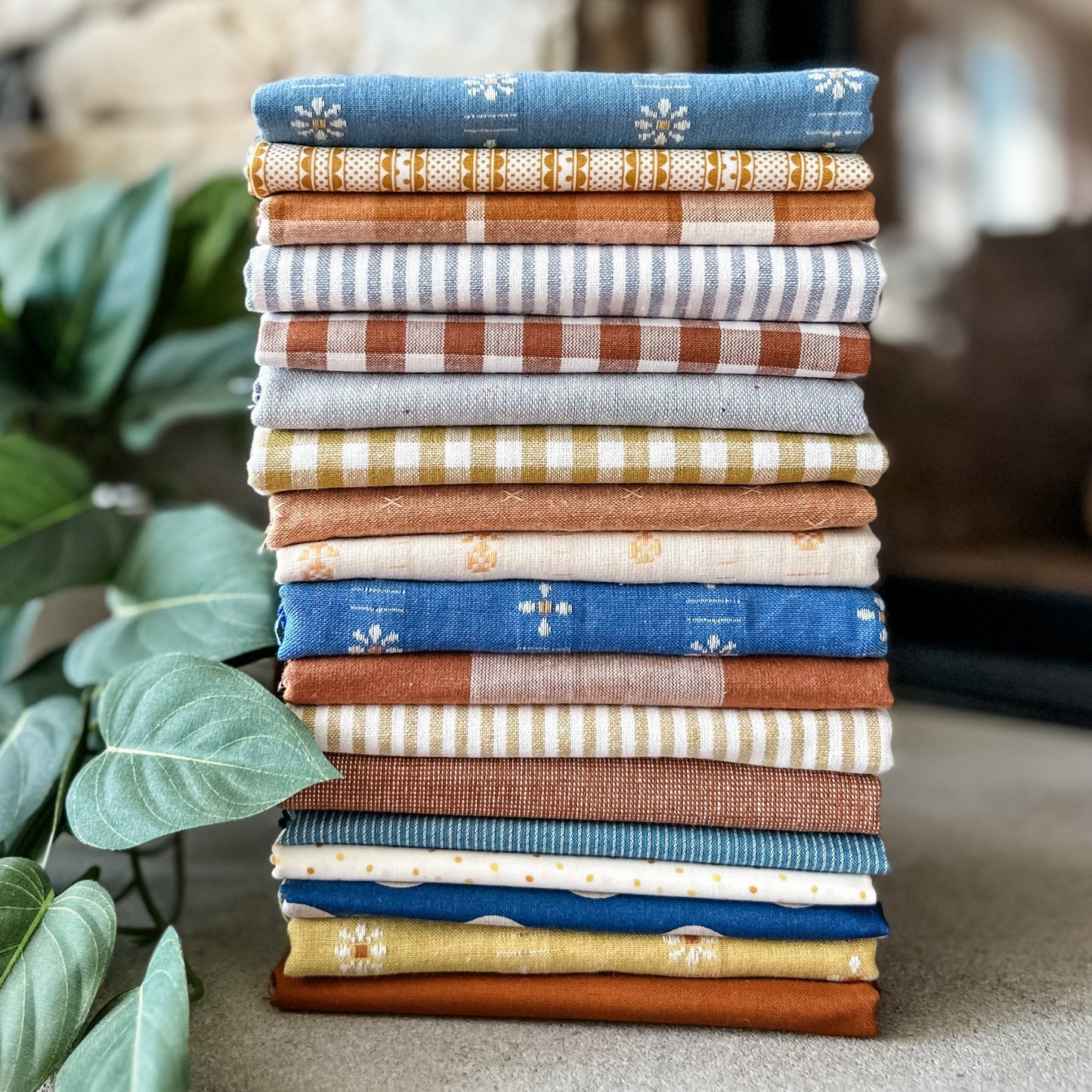 Honey Denim - Custom Curated Fabric Bundle - 18 FQs or Half Yards