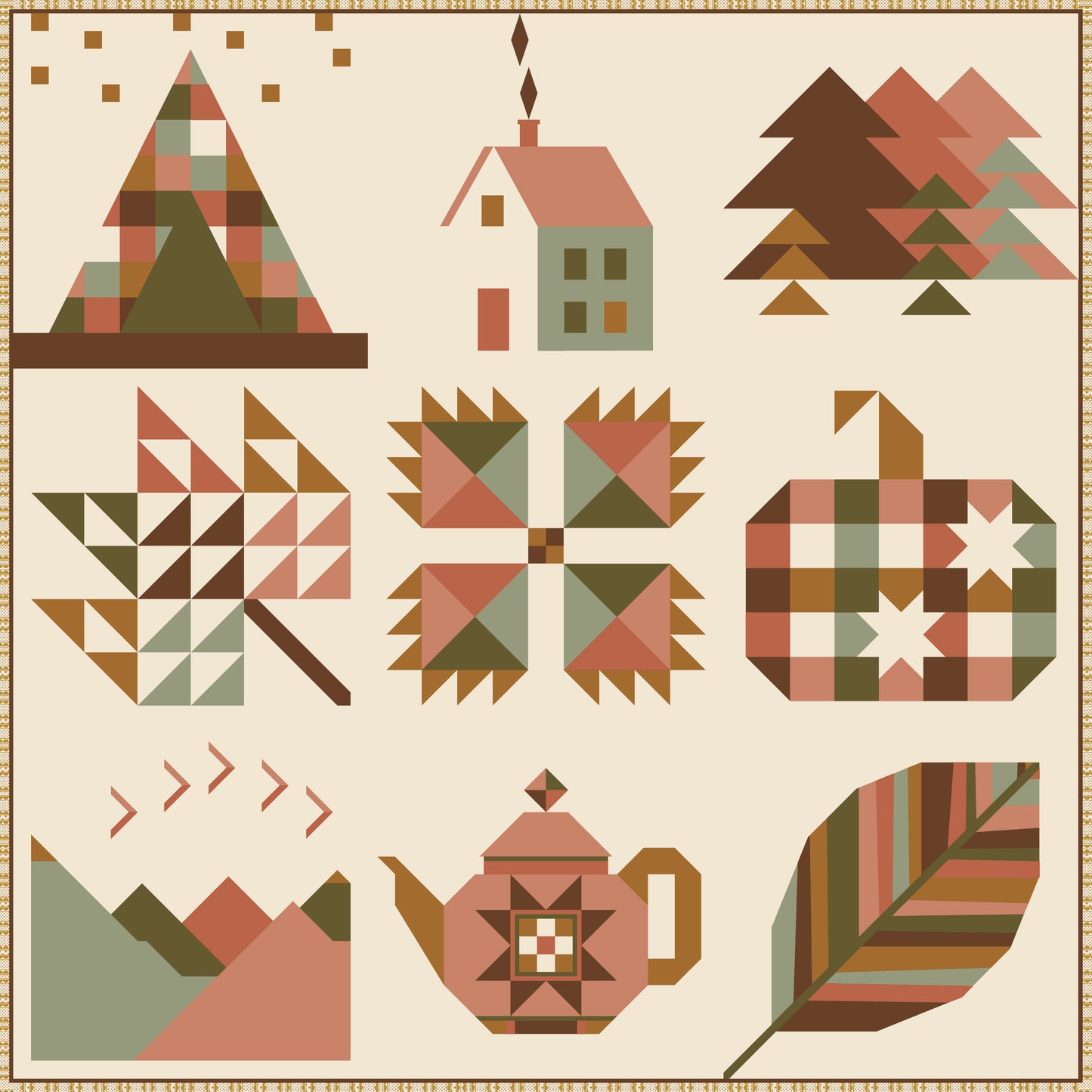 2025 Sweater Weather Sampler - Cover Quilt Kit (Top + Binding with Flange, Optional Backing)