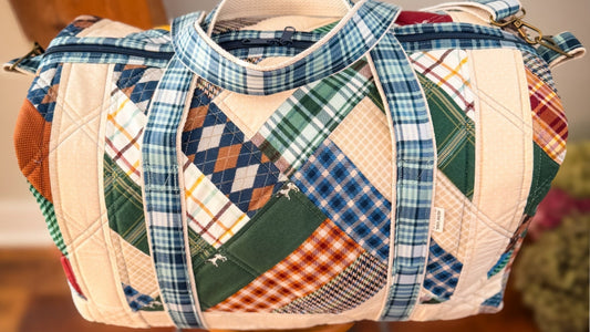 A Patchwork Duffle Made with MEL's Quilt Blocks