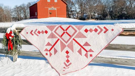 The Lumi Quilt Pattern in Red and White | A Classic Snowflake Quilt | Beginner Friendly