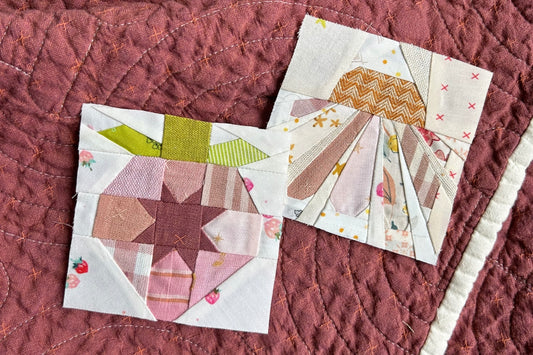Strawberry and Daisy Foundation Paper Piecing Quilt Blocks made by Remi Vail Studio