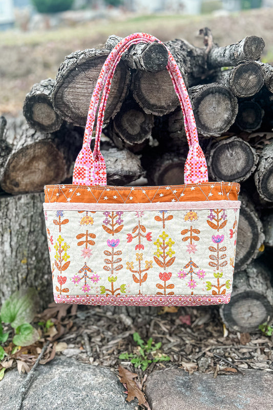 Maggie Poppins Quilted Tote made with Ruby Star Society and Fableism fabric by Remi Vail Studio