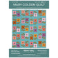 A quilt pattern cover for the Mary Golden Quilt by Remi Vail Studio, showing a finished quilt design with a turquoise background and retro floral patchwork in pink, orange, purple, and yellow, framed by dark teal header and footer bands with product details.