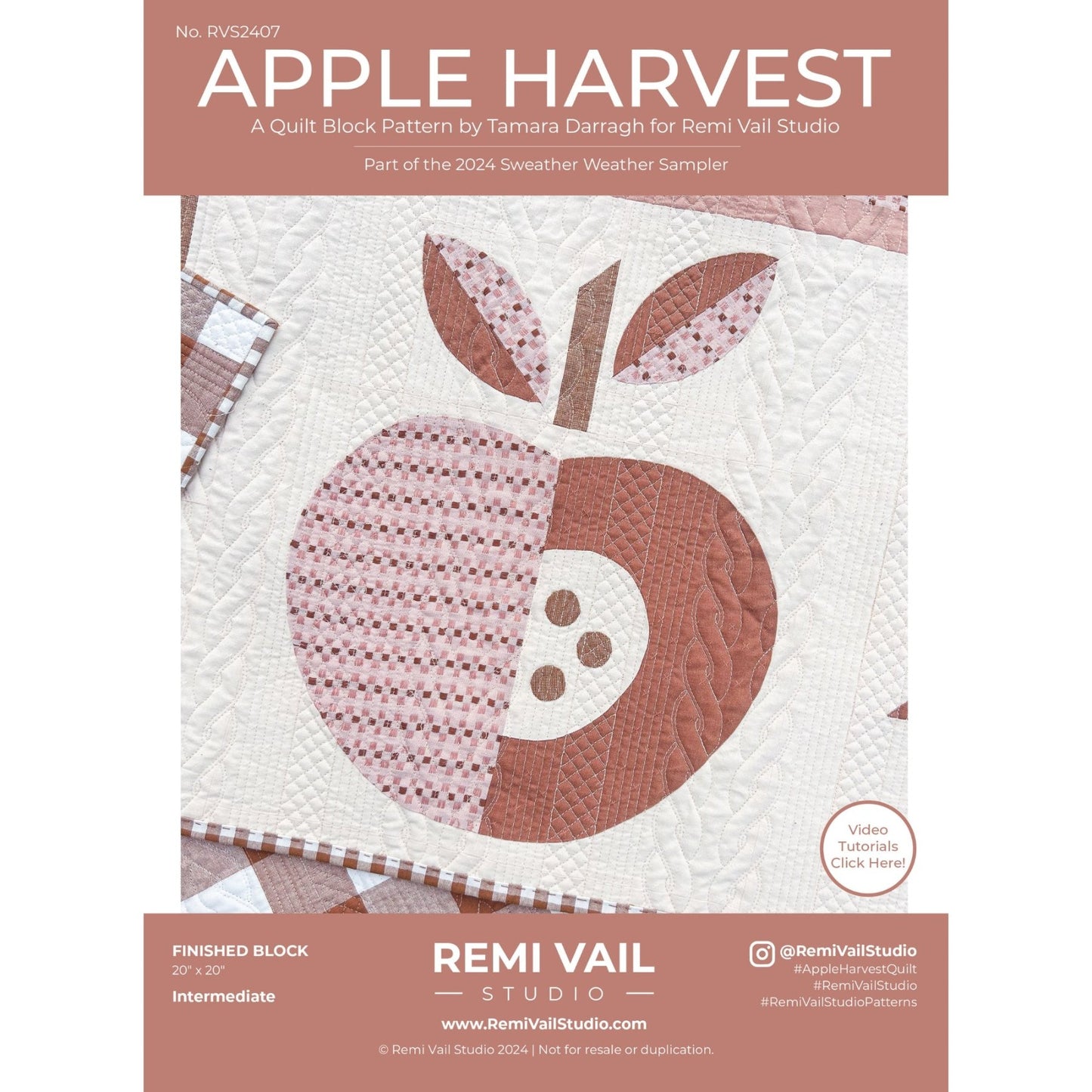 Apple Harvest Mini Quilt Pattern - PDF