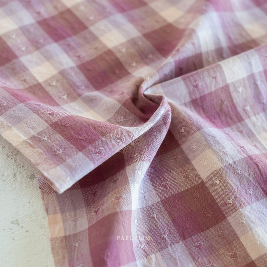 Cameo Pink Gingham Hearts - Golden Hour Collection - Fableism Supply Co - GLDHR10CAMEOPINK