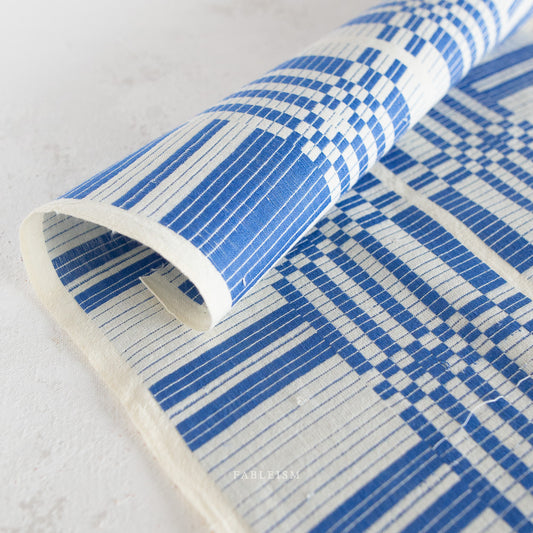 Remnant 103 - 1 1/8 yards - Cobalt Astrid Weave - Swedish Holiday Collection - Fableism Supply Co - SWH105COBALT
