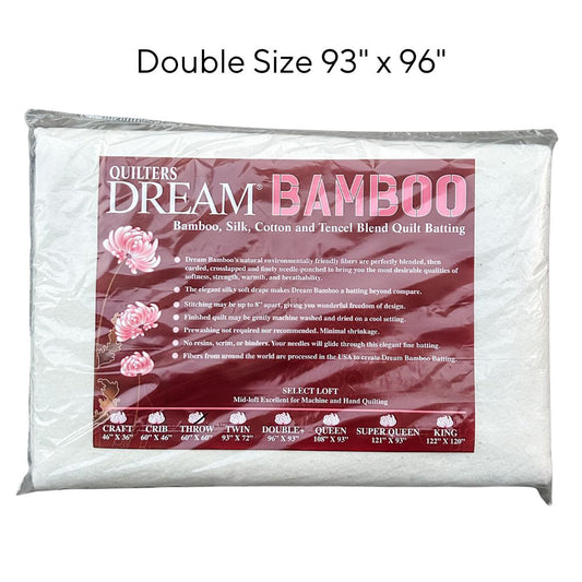 Quilters Dream Bamboo Batting DOUBLE Size 93" x 96"