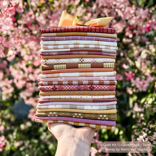 Folk Fables Quilt Kit 1 - Pansy - Twin Size (Fabric for Top Only)