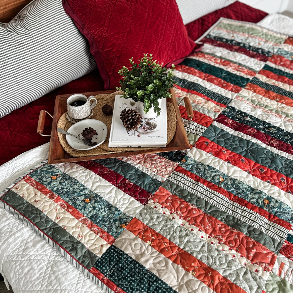 Folk Fables Quilt Kit - Sharon Holland Holiday Version (Top + Optional Binding)