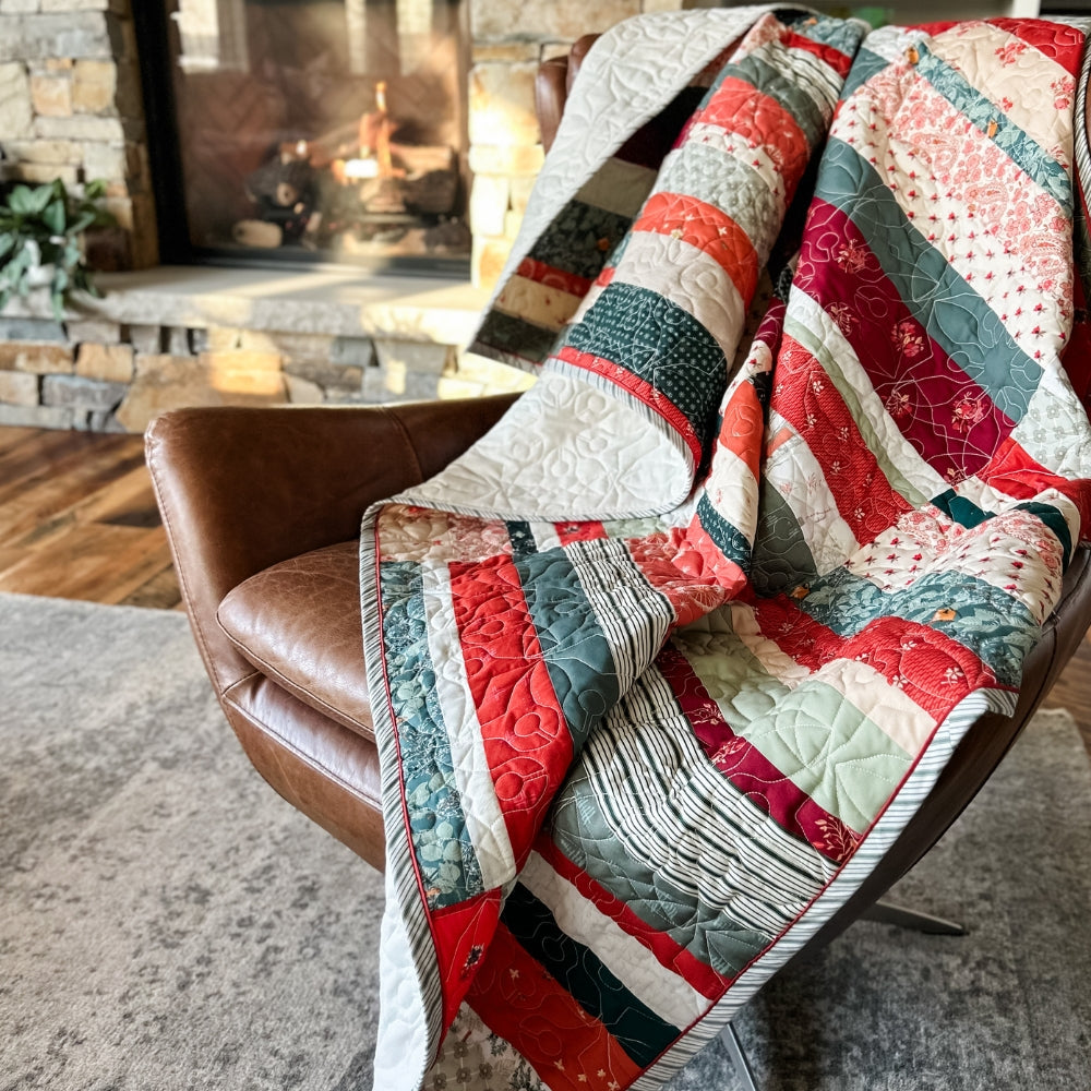 Folk Fables Quilt Kit - Sharon Holland Holiday Version (Top + Optional Binding)