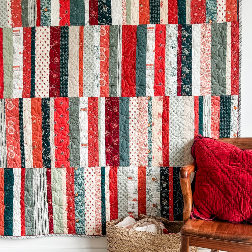Folk Fables Quilt Kit - Sharon Holland Holiday Version (Top + Optional Binding)