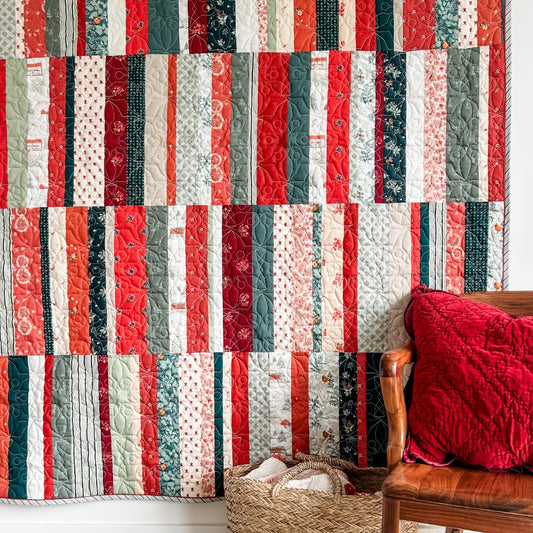 Folk Fables Quilt Kit - Sharon Holland Holiday Version (Top + Optional Binding)