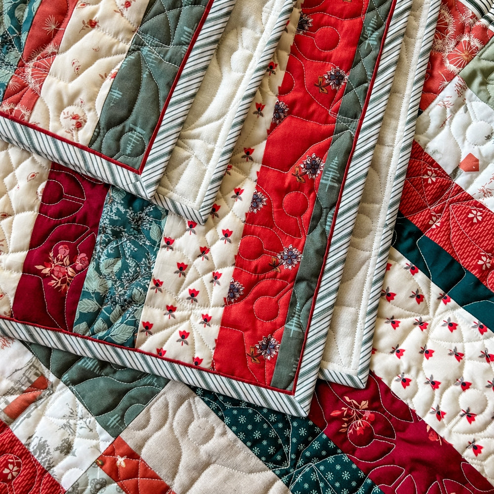 Folk Fables Quilt Kit - Sharon Holland Holiday Version (Top + Optional Binding)