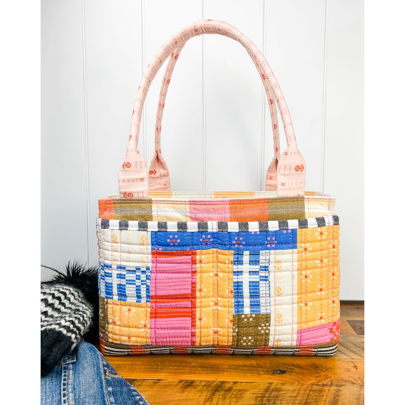 ボトムス・スパッツ Apolina Millie Patchwork Patchwork Pockets Extension Pattern for the Maggie Poppins Tote