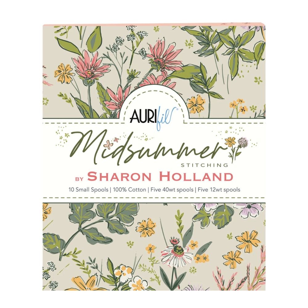 Mixed 40 & 12 Weight Cotton Midsummer Thread Collection by Sharon Holland (10 Spools) - Aurifil