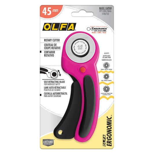 45mm Ergonomic Rotary Cutter Magenta - Olfa