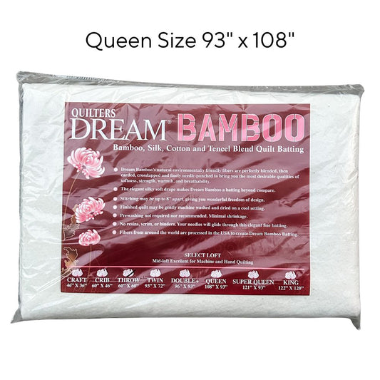 Quilters Dream Bamboo Batting QUEEN Size 93" x 108"