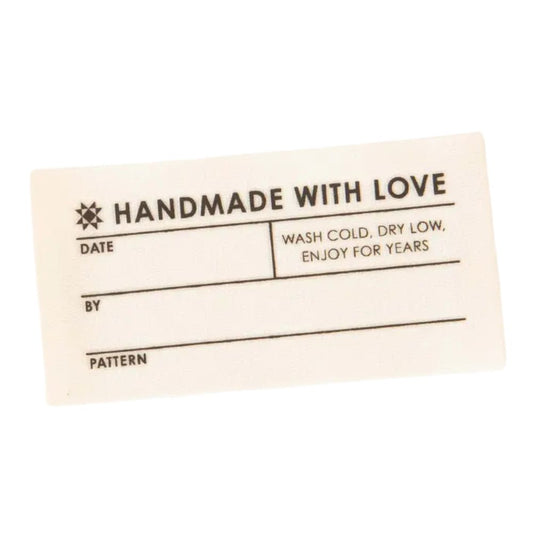 Quilt Info Large Write-in Organic Cotton Sewing Label (4 Pack) - Sarah Hearts