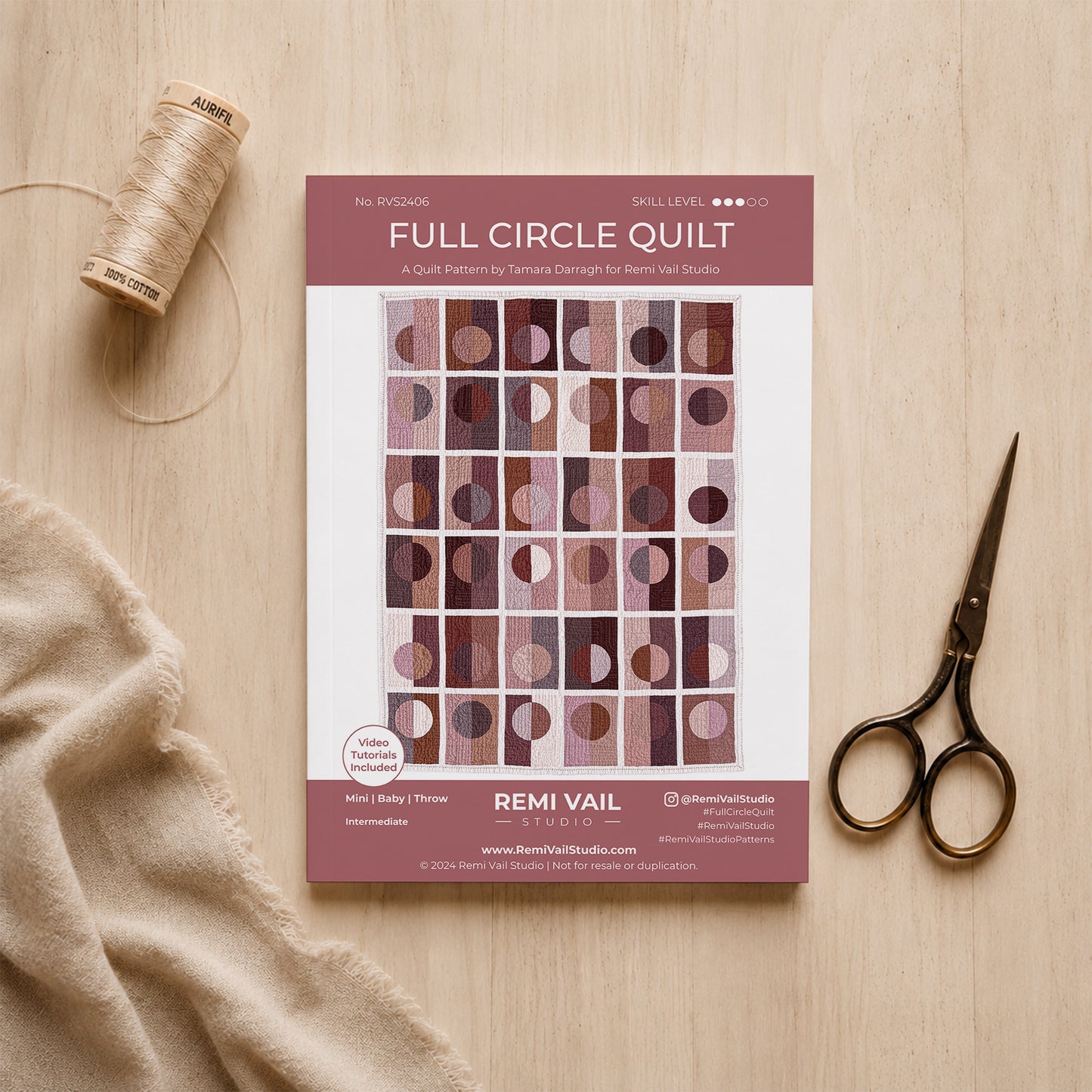 Full Circle Quilt Pattern (RVS2406) - Printed Pattern Pack of 6