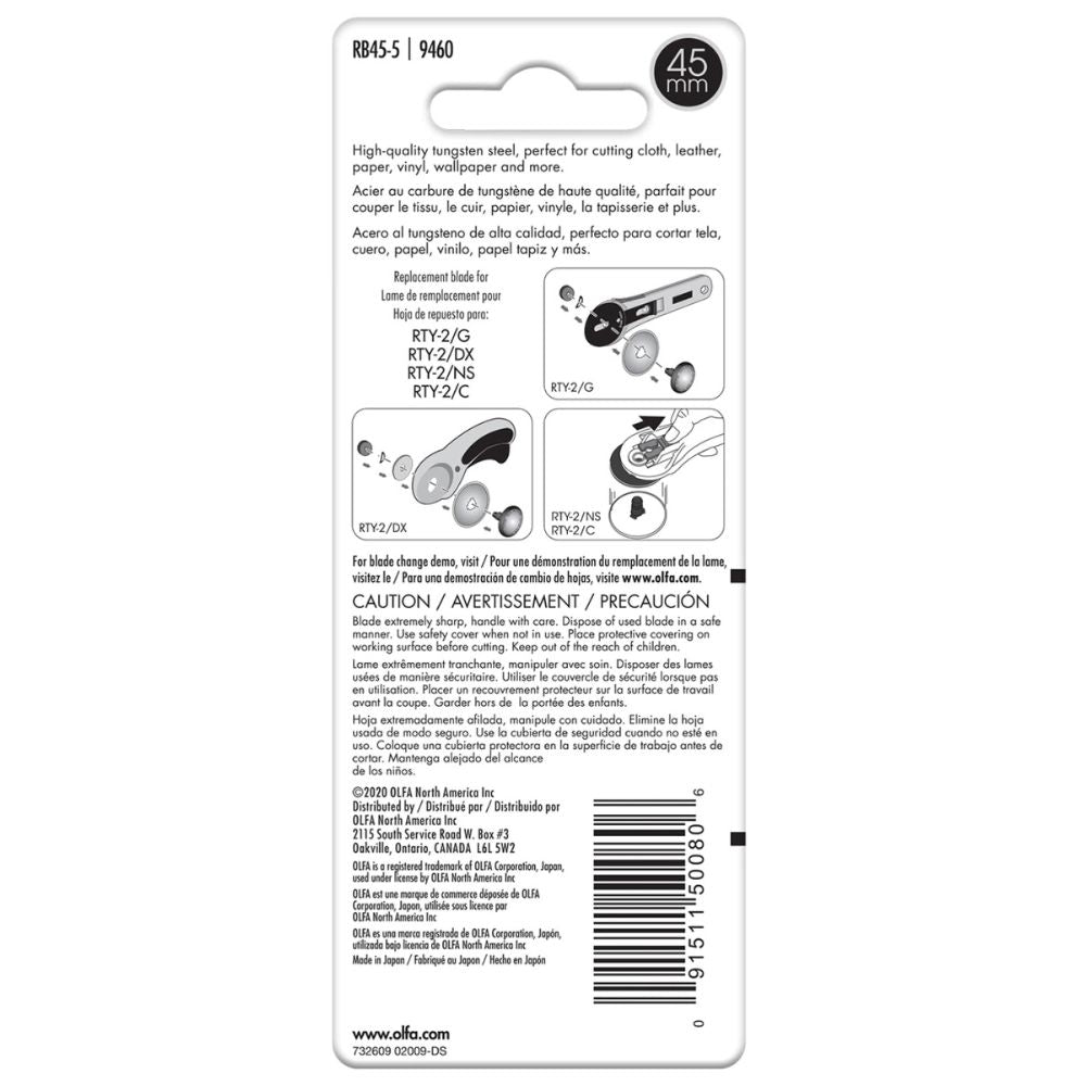 Replacement Rotary Blade 45mm (5 pack) - Olfa