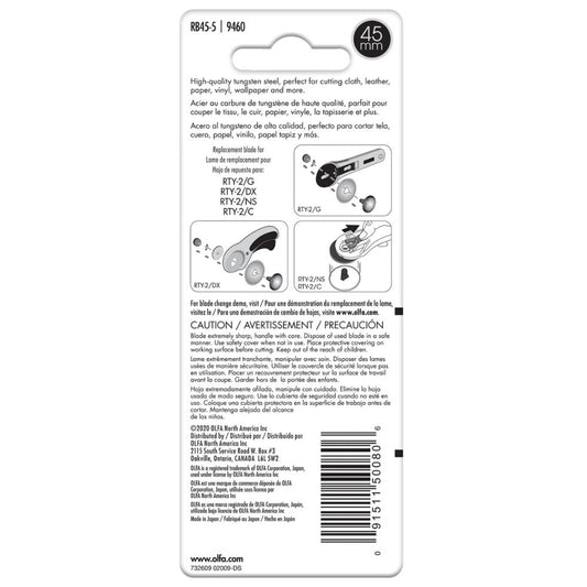Replacement Rotary Blade 45mm (5 pack) - Olfa