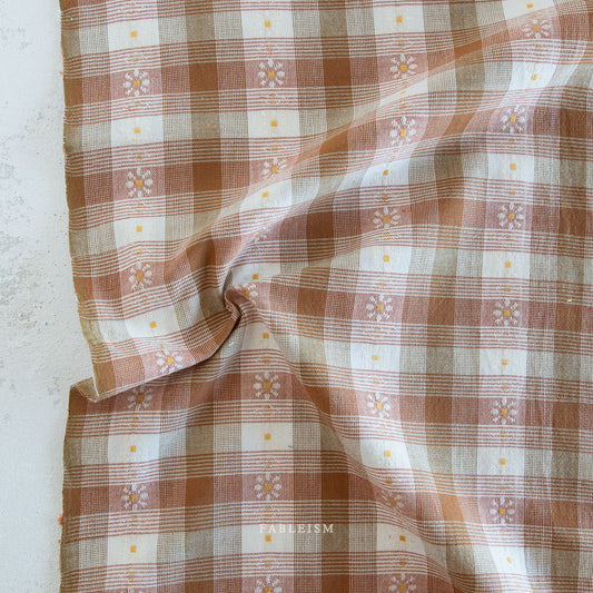 Rose Gold Daisy Plaid - Golden Hour - Fableism Supply Co - GLDHR02ROSEGOLD
