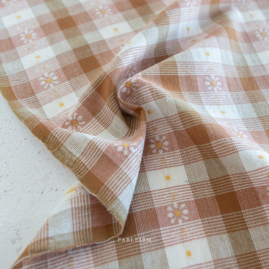 Rose Gold Daisy Plaid - Golden Hour - Fableism Supply Co - GLDHR02ROSEGOLD