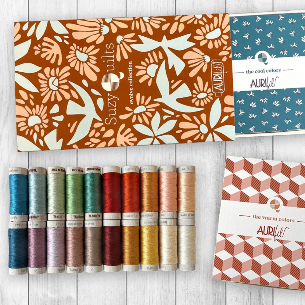 8 Weight Cotton Evolve Thread Collection by Suzy Quilts (20 spools) - Aurifil