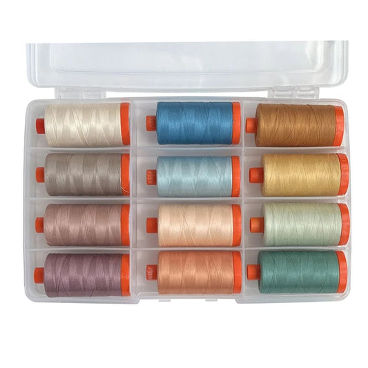 50 Weight Cotton Wildflower Thread Collection by Suzy Quilt (12 Spools) - Aurifil