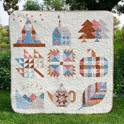 2025 Sweater Weather Sampler - Remi Vail Studio Version Wovens Quilt Kit WITH BORDER (Top + Binding + Border, Optional Backings)