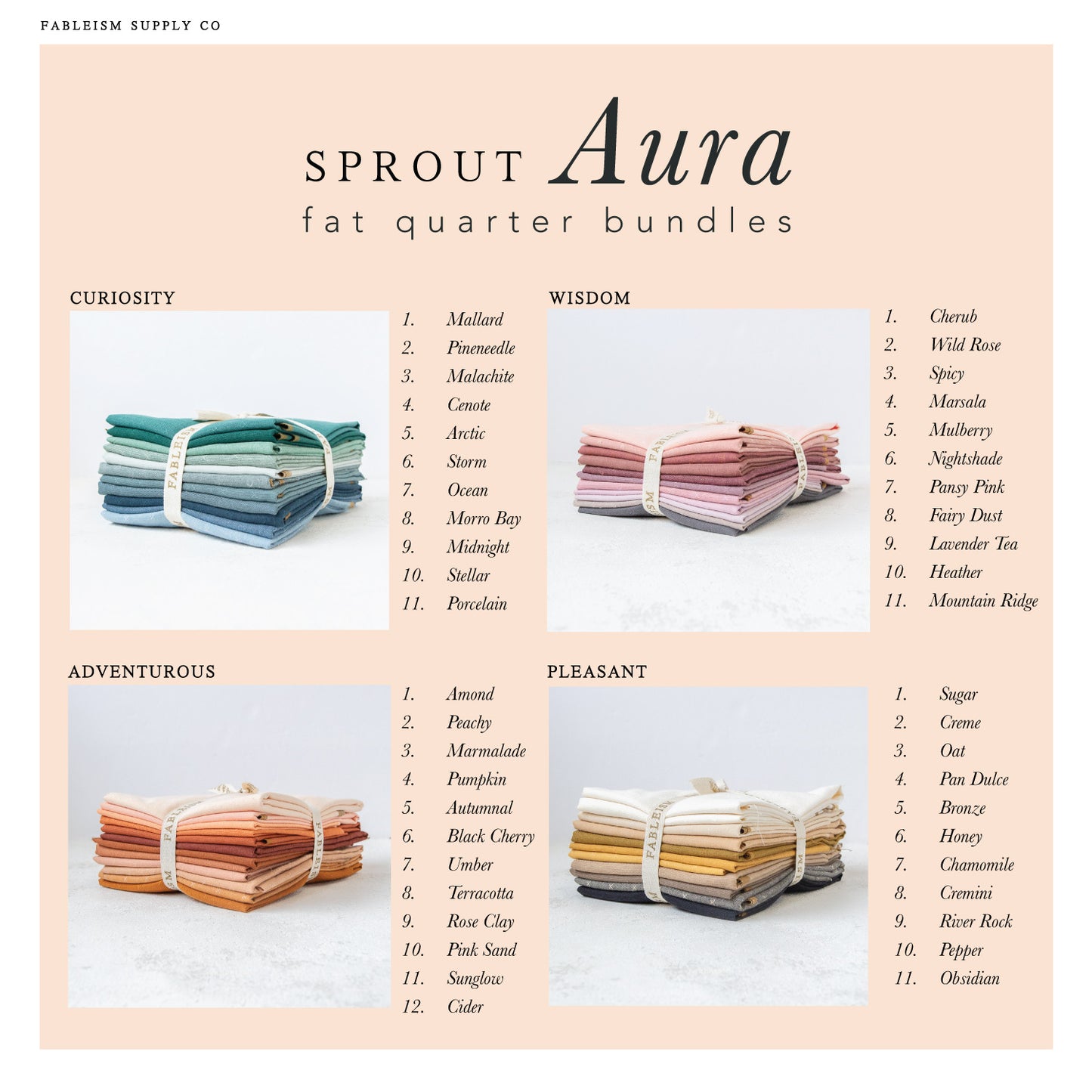 Sprout Wovens Aura Adventurous Fat Quarter Bundle - Fableism
